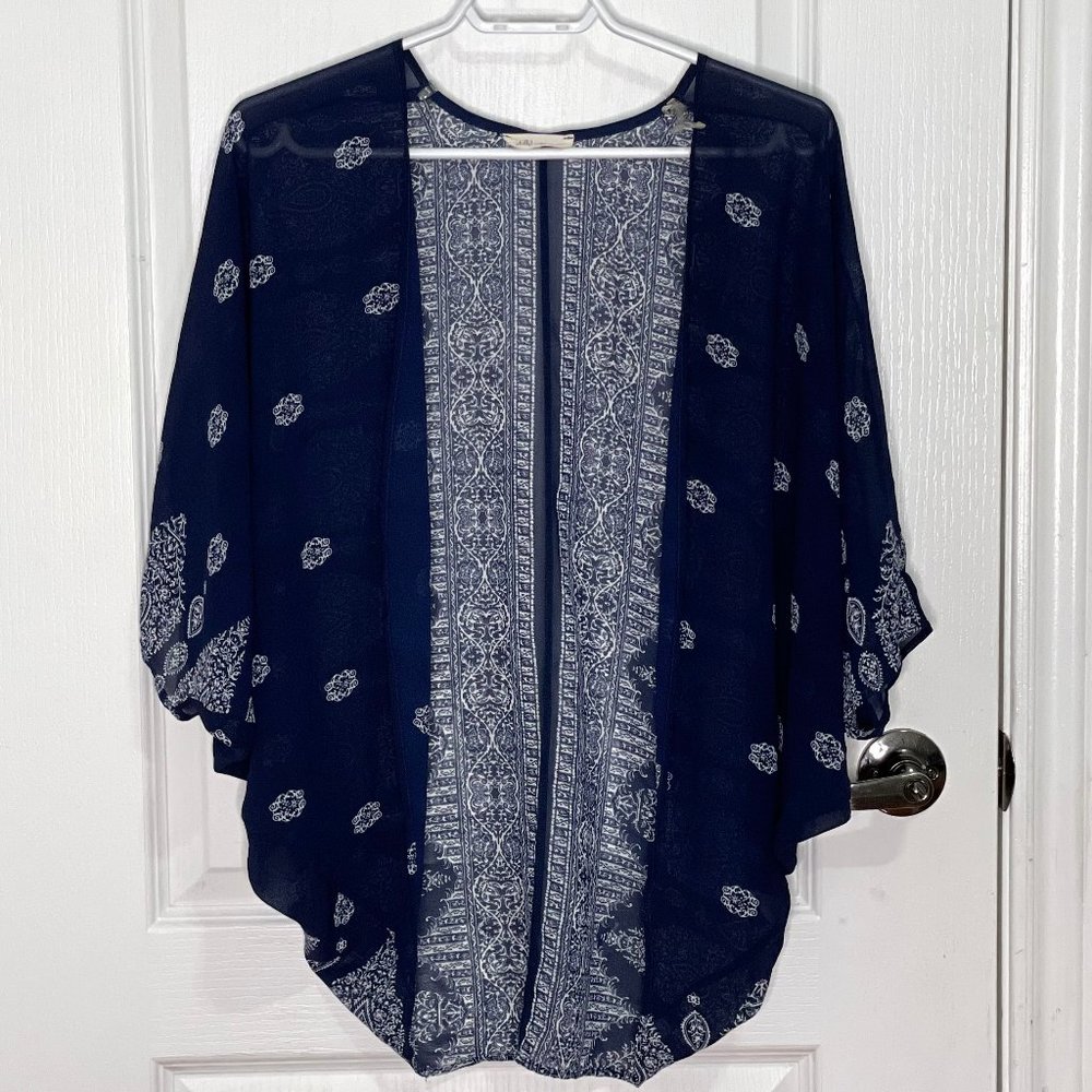 Navy Blue WILLOW PATTERN swimsuit coverup
